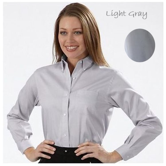 3/$15 VAN HEUSEN Blended Pinpoint Oxford Collar Shirt NWT! - Gray, Size S - Picture 14 of 16